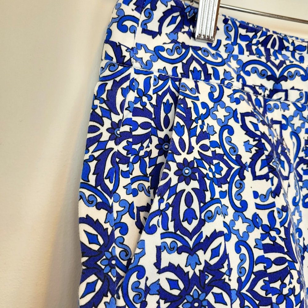 Milly For Design Nation Blue White Graphic Print Cotton Shorts, Size 6, EUC - Picture 3 of 9